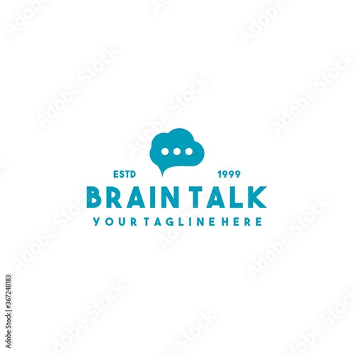 Creative brain talk logo design