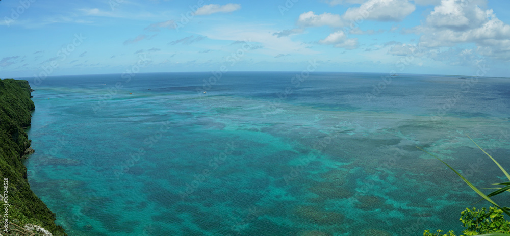 Obraz premium Okinawa,Japan-July, 2020: View from triangulation station in Irabu island, Okinawa 