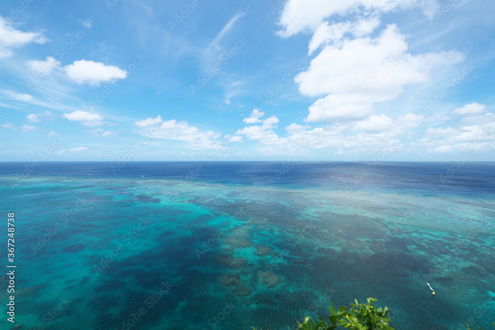 Okinawa,Japan-July,  2020: View from triangulation station in Irabu island, Okinawa
