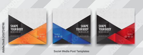 Fitness, ‍shape your body social media post design 