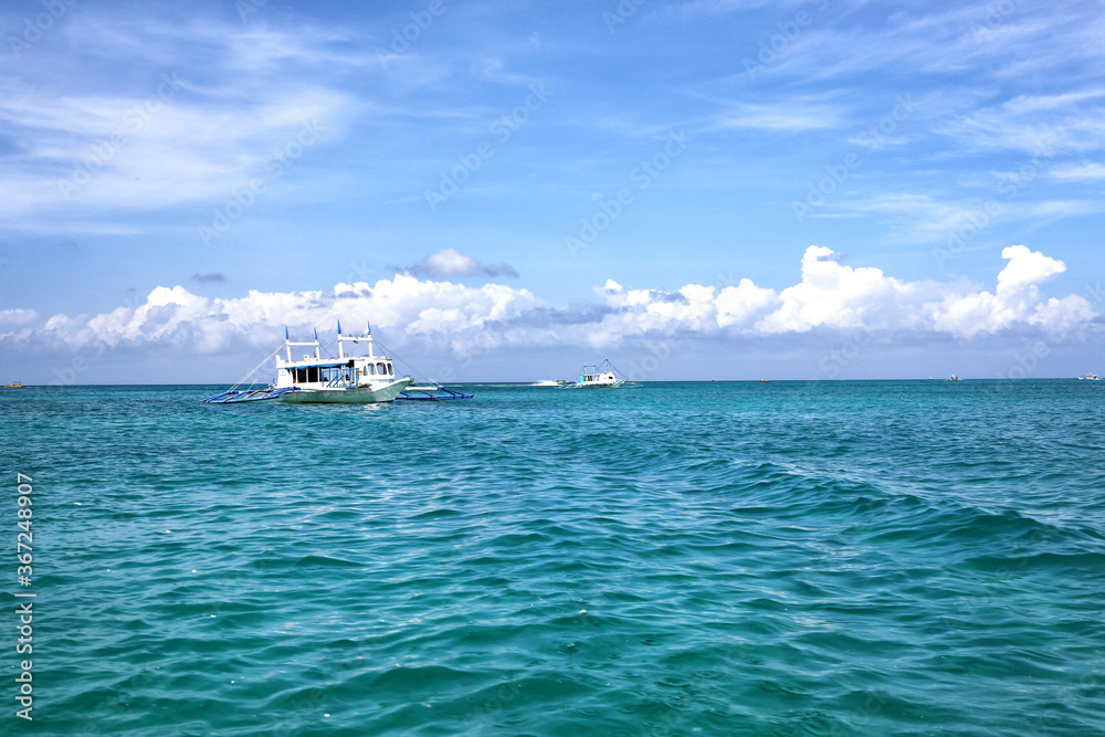 Sea landscape in Boracay, Philippines.
