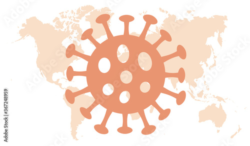 Coronavirus world map. Tracking the global outbreak viral spread. Vector illustration on transparent background.