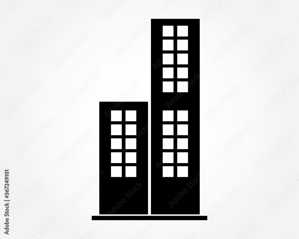 office building icon on white background office building icon on white background