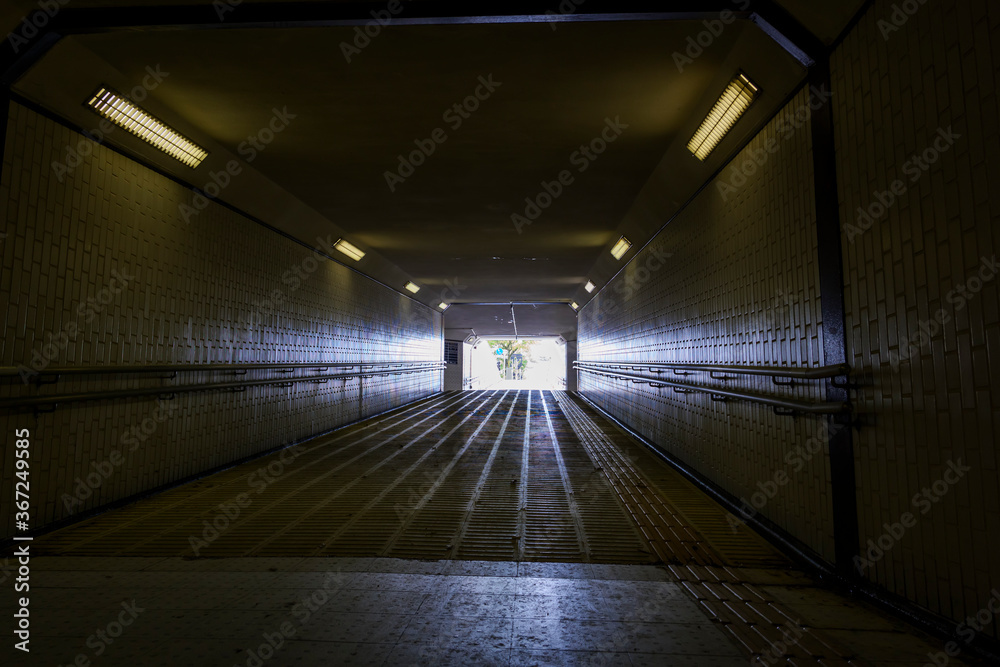 A view of an empty underground passage in Nara Park, taken under a state of emergency declared by COVID-19, Nara Prefecture, Japan, on May 13