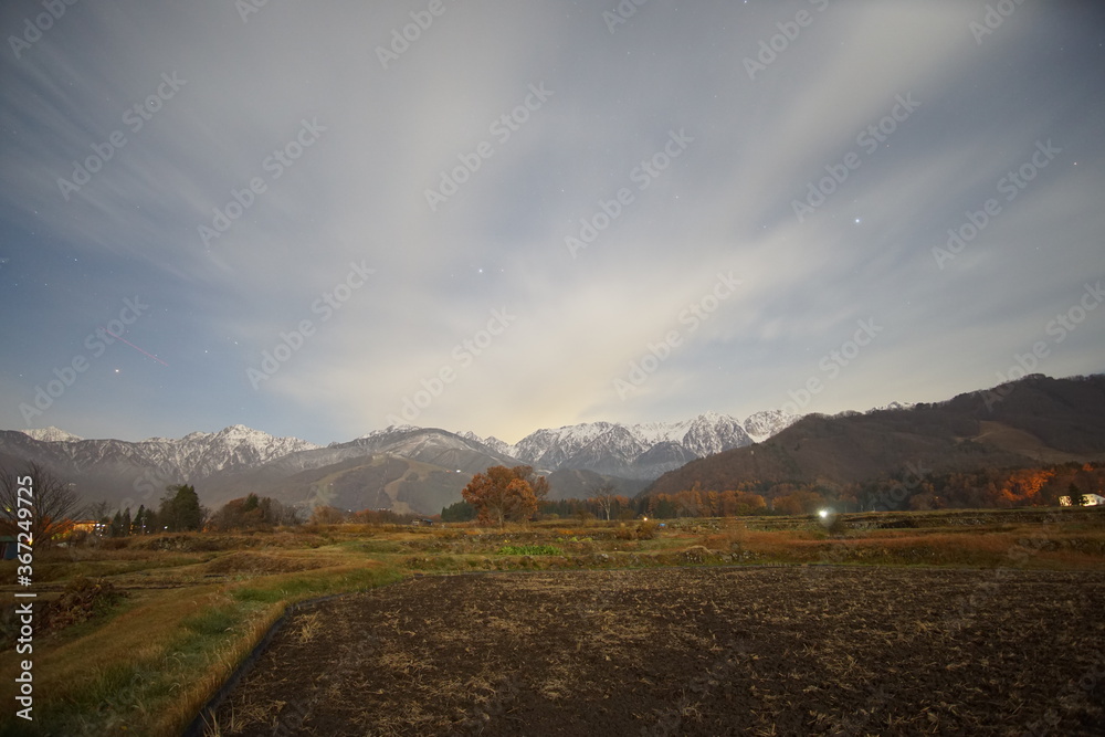 Obraz premium panorama of the mountains in Hakuba, Nagano, Japan