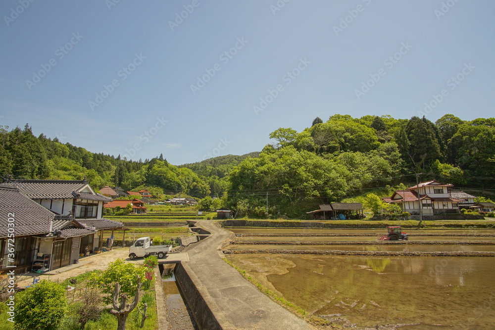 typical village view in countryside of Japan