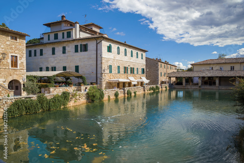 In the ancient resort of Bagno Vignoni on a sunny September day. Italy
