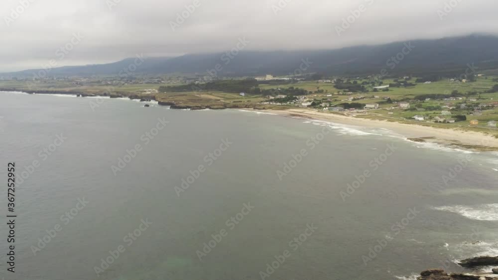 Aerial view of beautiful beach in Galicia,Spain. Drone Video Aerial view of beautiful beach in Galicia,Spain. Drone Video