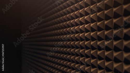 фотографія 3D rendering, illustration of a soundproofing foam wall , porous texture materia