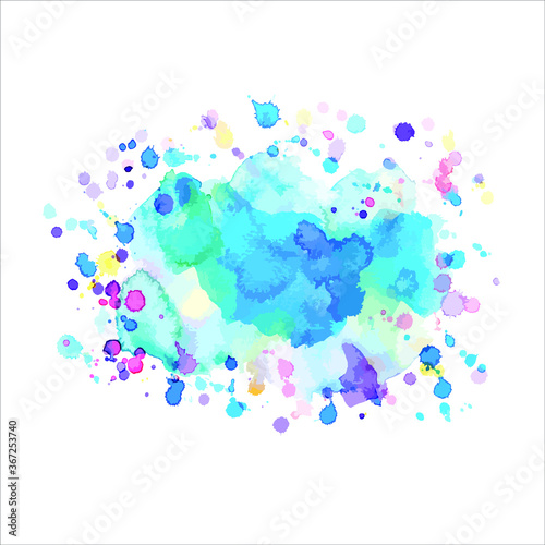 Vector splash of paint abstract watercolor background.
