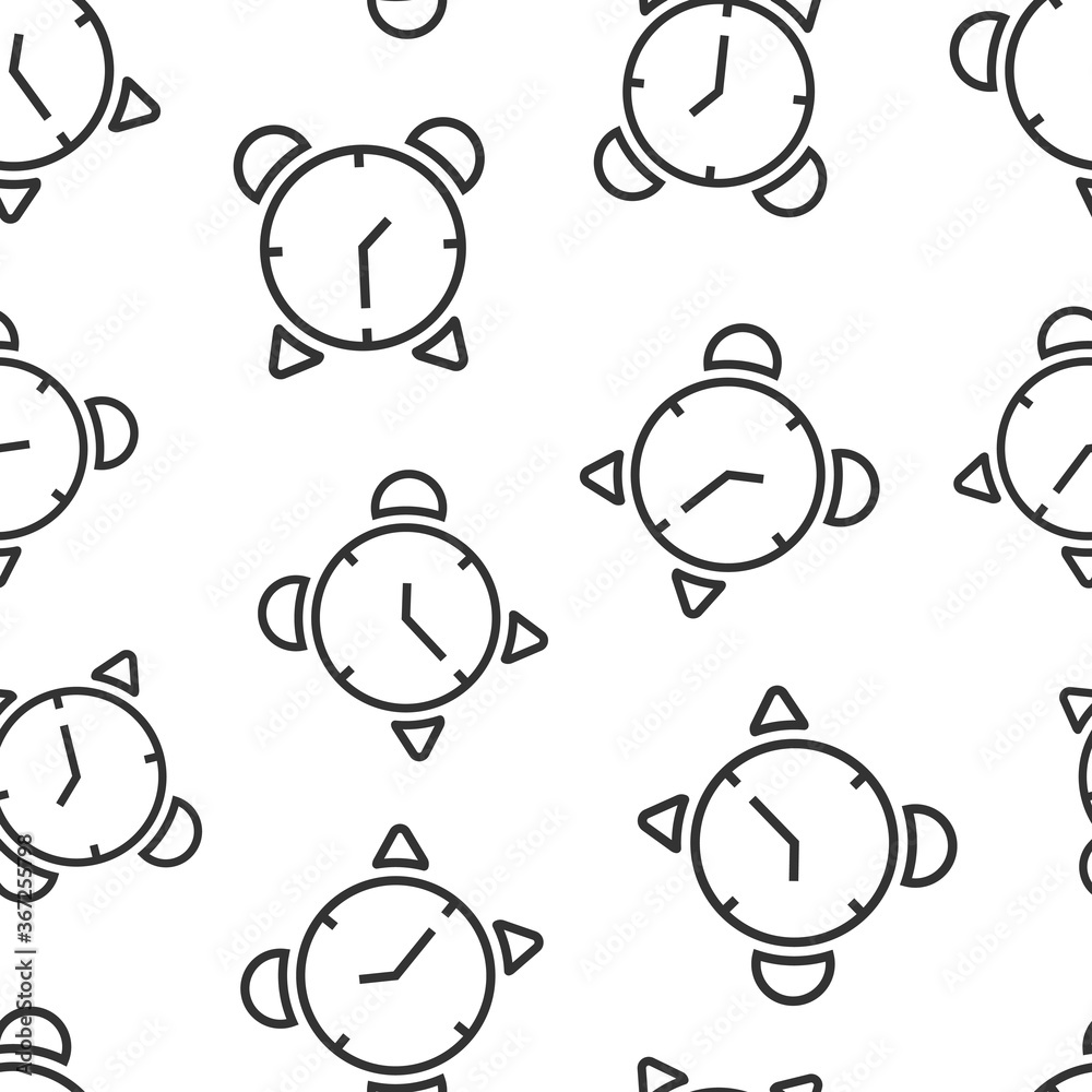 Clock icon in flat style. Watch vector illustration on white isolated background. Timer seamless pattern business concept. Clock icon in flat style. Watch vector illustration on white isolated background. Timer seamless pattern business concept.