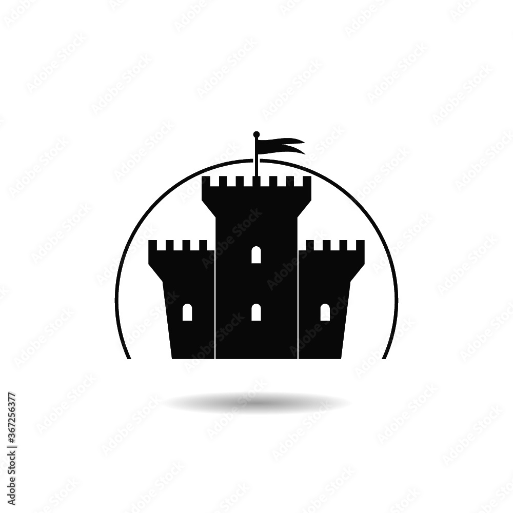 Castle icon with shadow