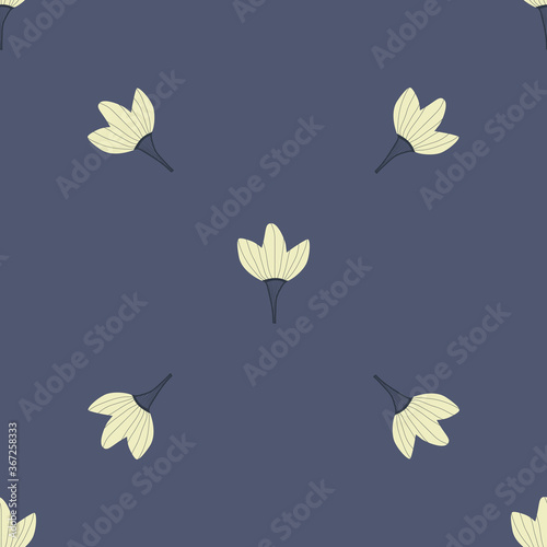 Floral seamless pattern. Pastel tone colors on a dark background. Vector illustration. For textiles and backgrounds. 