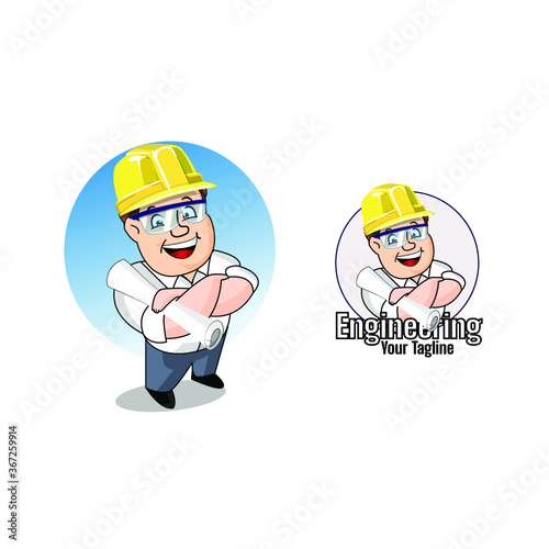 constraction mascot logo, logo design