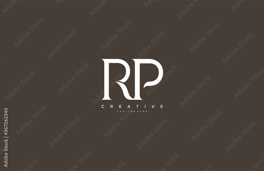 Elegant RP Letter Linked Monogram Logo Design