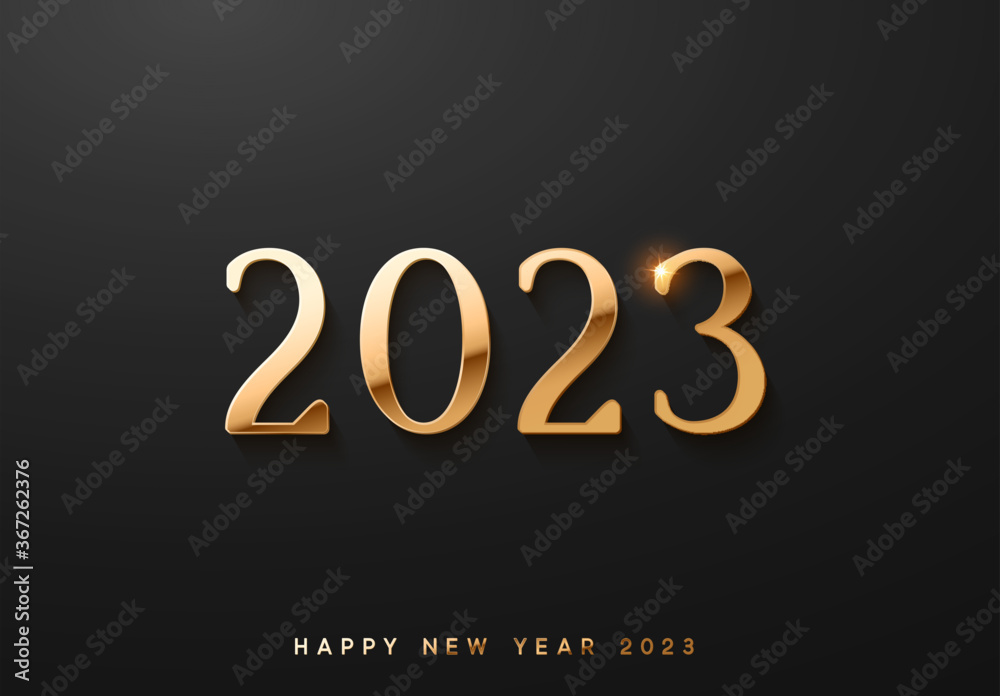Happy New Year 2023. luxury golden number 2023. vector illustration Happy New Year 2023. luxury golden number 2023. vector illustration