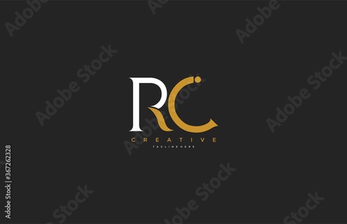 Elegant RC Letter Linked Monogram Logo Design