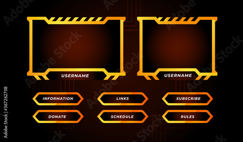 orange twitch panel design template