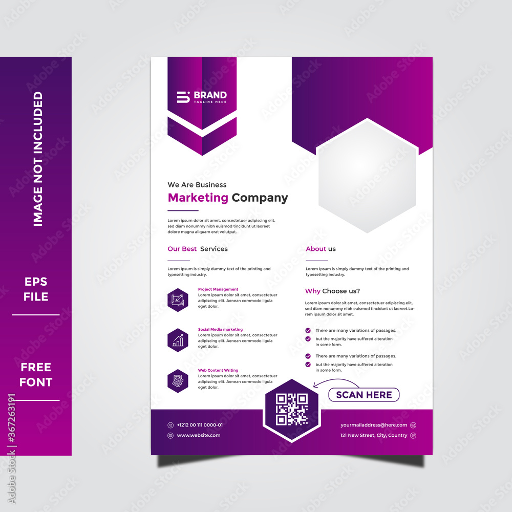 Corporate business flyer design template for marketing company