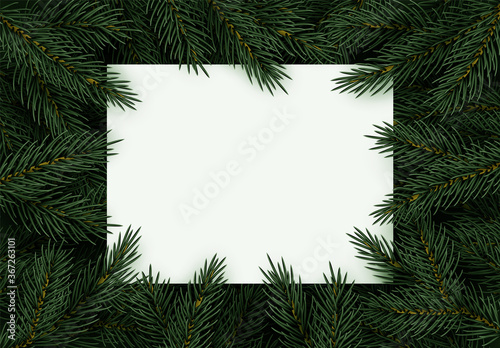 Canvas Christmas tree branches