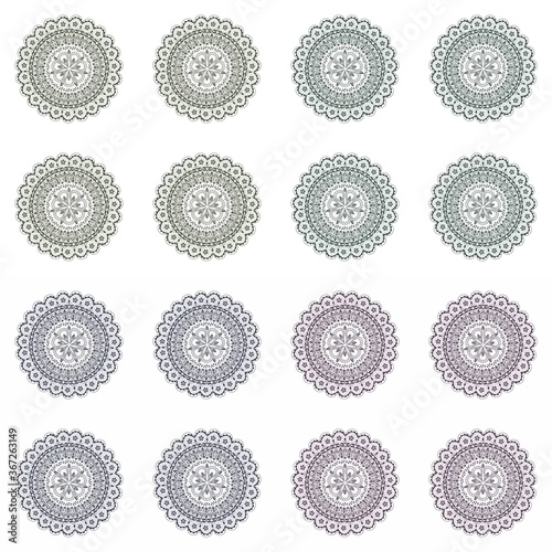 set of  guilloche rosettes