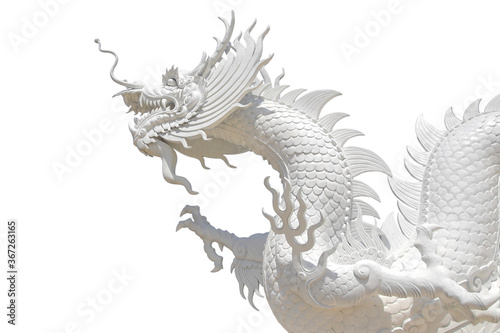 white dragon isolated on white background