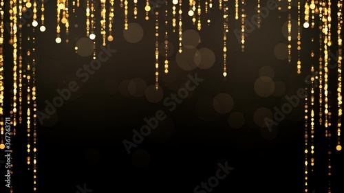 golden lights on a black background