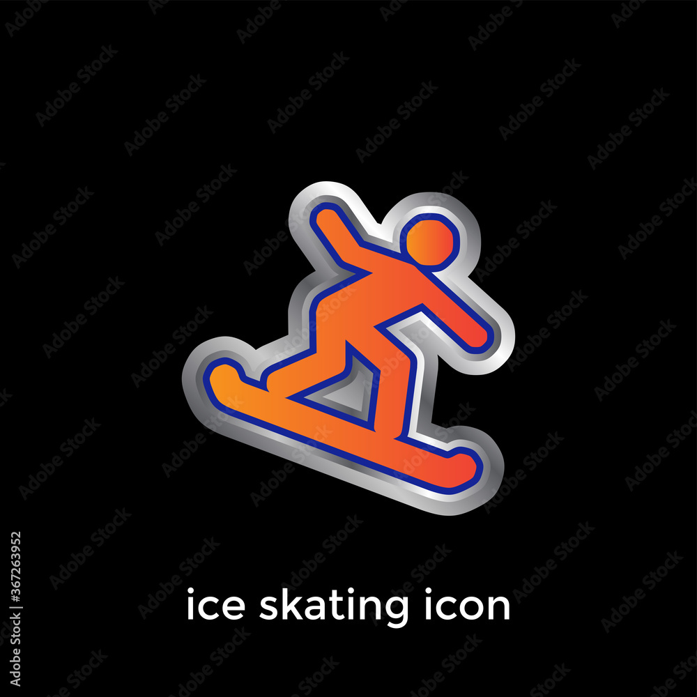 Modern icon icon 3D ice skating icon Modern icon icon 3D ice skating icon