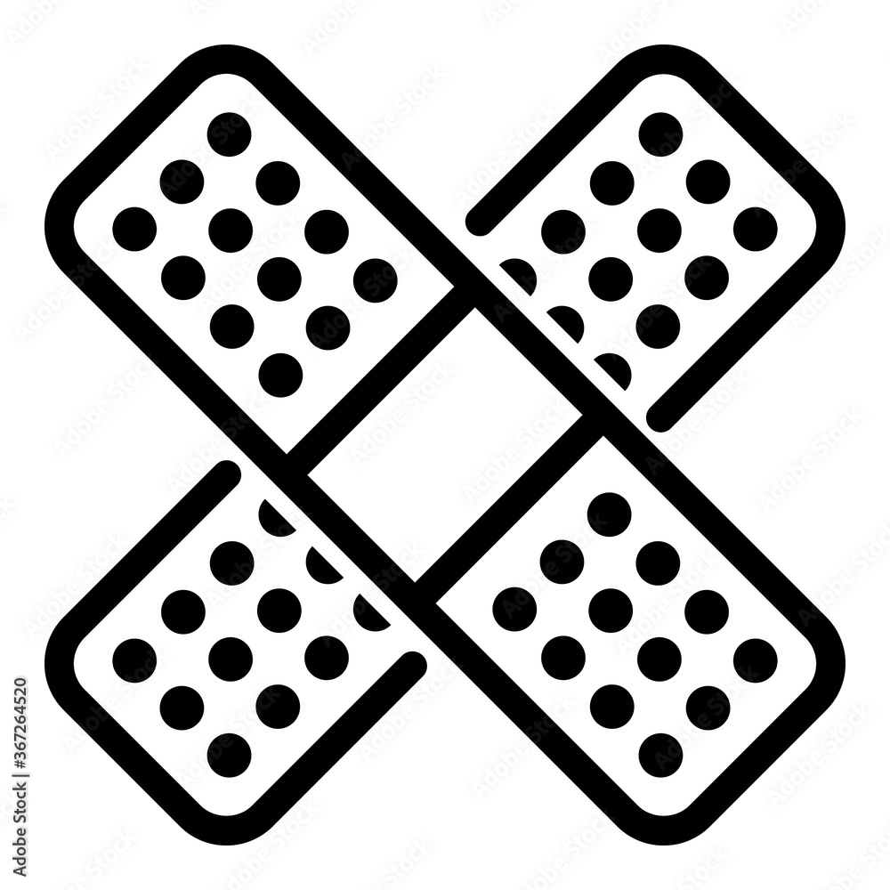Cross plaster icon. Outline cross plaster vector icon for web design isolated on white background Cross plaster icon. Outline cross plaster vector icon for web design isolated on white background