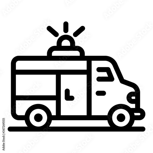 Sport ambulance car icon. Outline sport ambulance car vector icon for web design isolated on white background