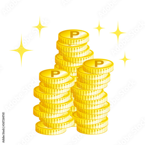 大量のポイントゲットのイメージ(背景透過4)