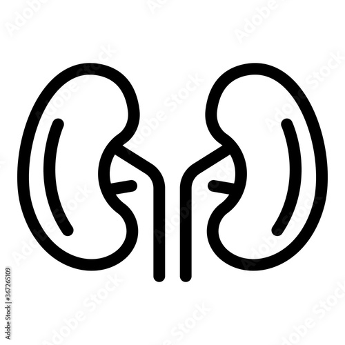 Pain kidney icon. Outline pain kidney vector icon for web design isolated on white background