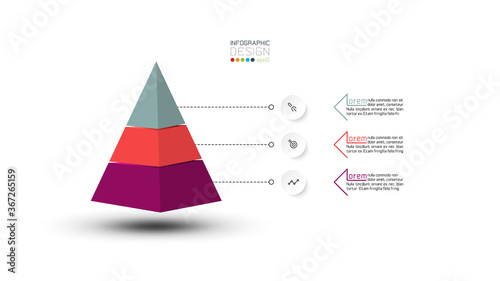 Vector design diagram presentation on pyramid layer shape can use with report of business compensation
