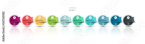 Modern circle vector design 5 steps for business presentation