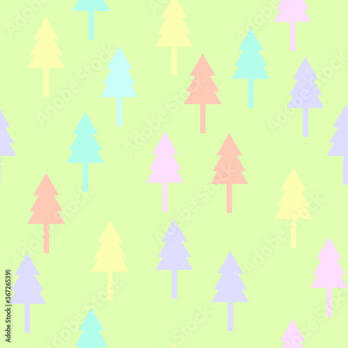 seamless pattern with pine trees