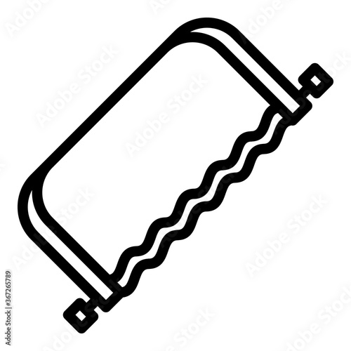 Hacksaw icon. Outline hacksaw vector icon for web design isolated on white background