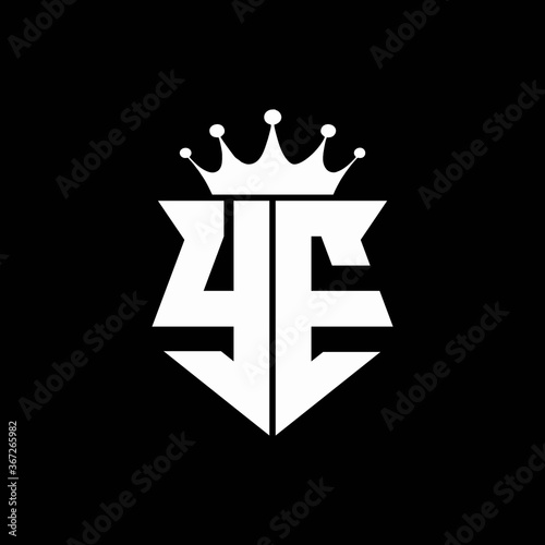 ye logo monogram shield shape with crown design template photo