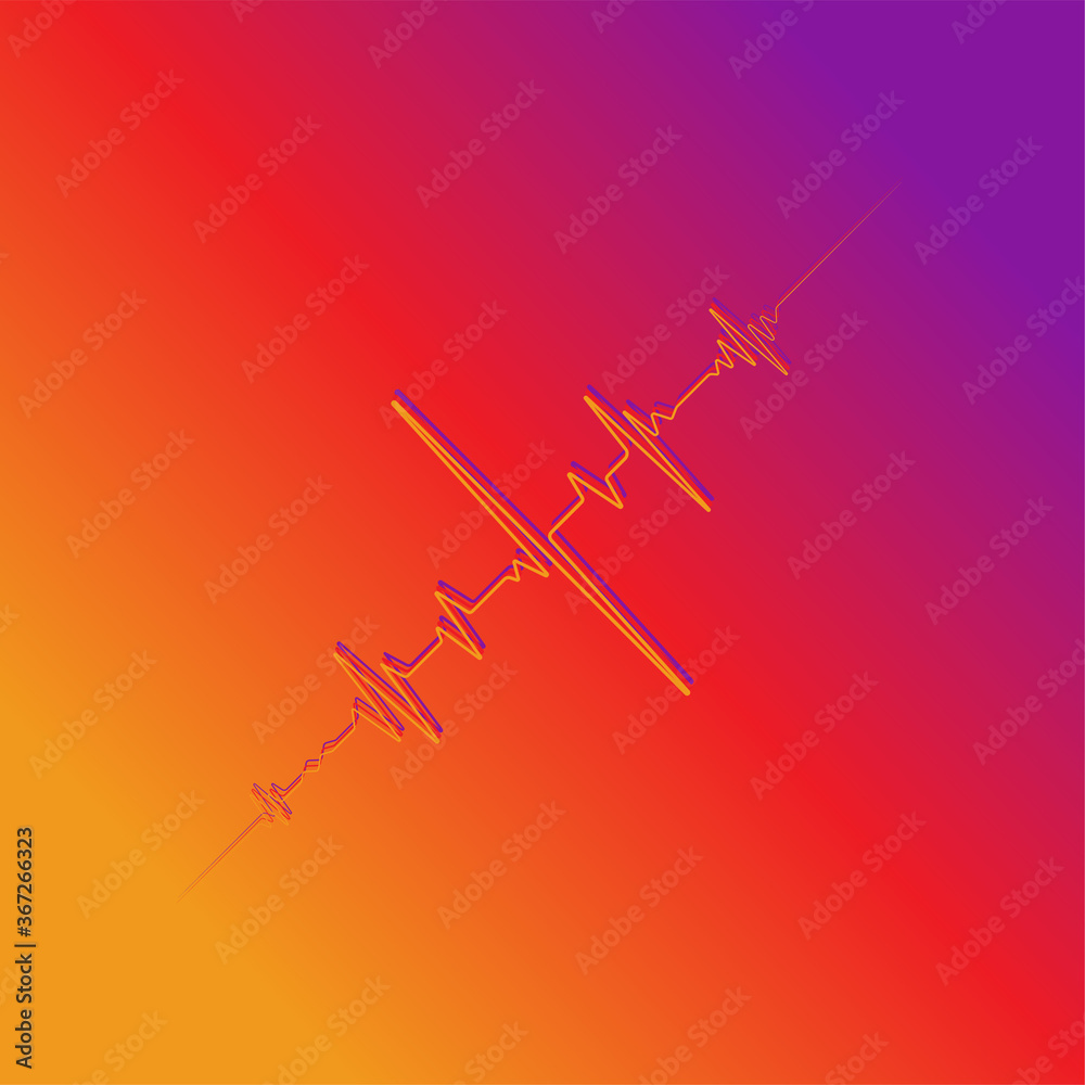 Pulse with a gradient. Vector illustration.