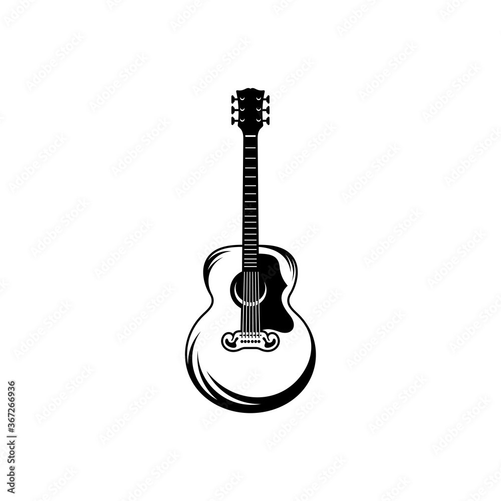 Naklejka premium Electric guitar design vector template. Simple set of electric guitar vector icons