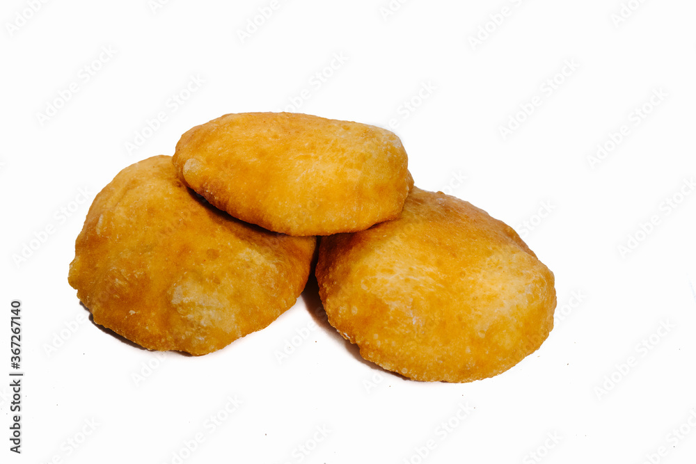 deep-fried meat pie on a white background, belyashi deep-fried meat pie on a white background, belyashi