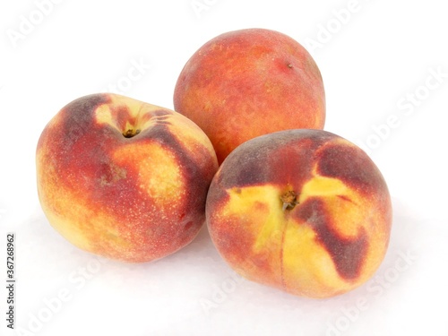tasty,sweet red and yellow peaches close up