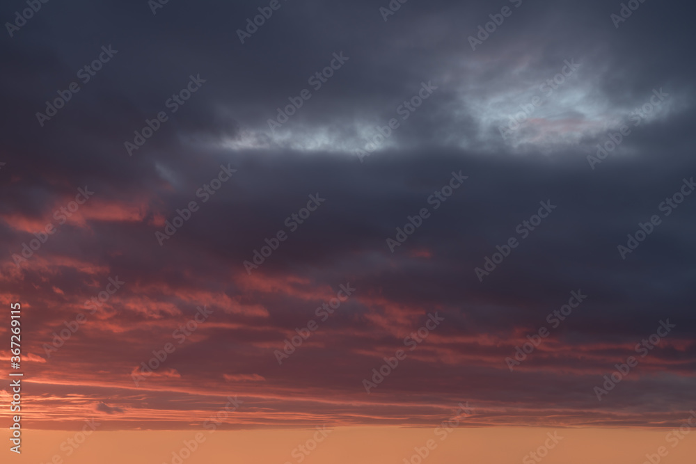 epic sunset sky with clouds