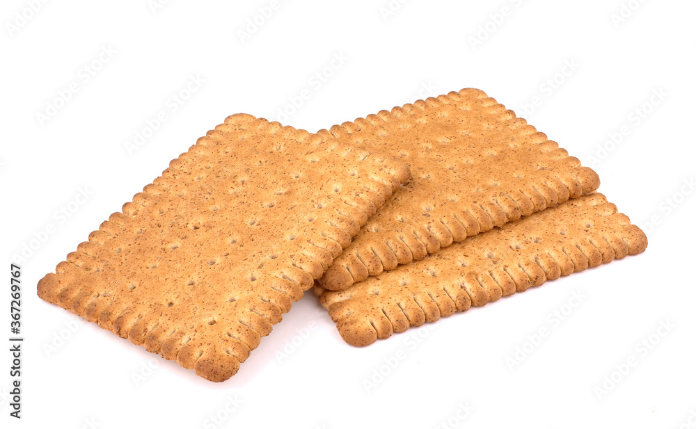 Tasty biscuits with bran on a white background Tasty biscuits with bran on a white background
