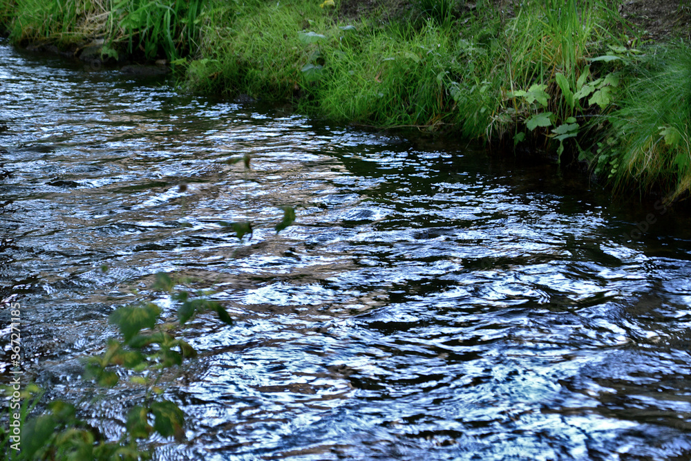 Obraz premium Ein kleines Bächlein in einem Münchener Vorort