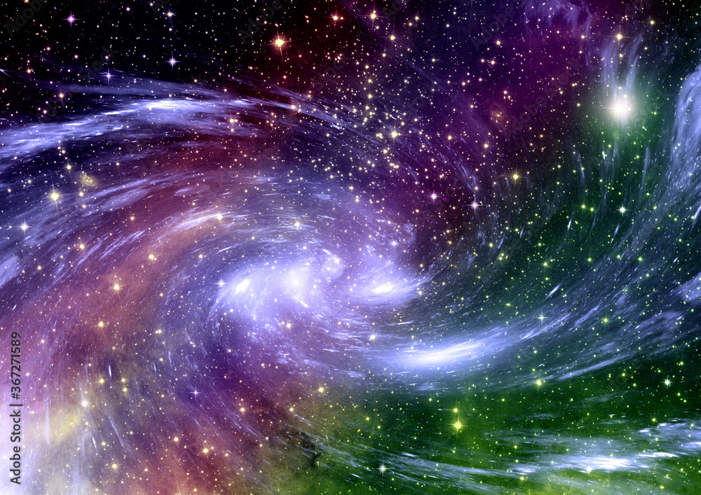 galaxy in a free space. 3D rendering