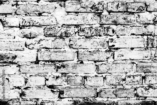 Brick wall background  black and white tone