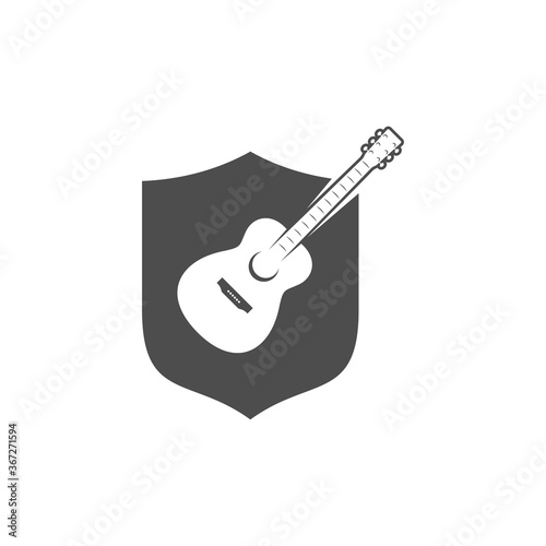 Shield Guitar design vector template. Simple set of electric guitar vector icons