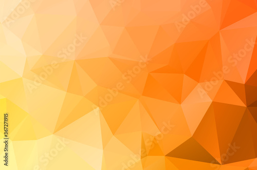 Orange pattern polygonal background. Shining colorful illustration