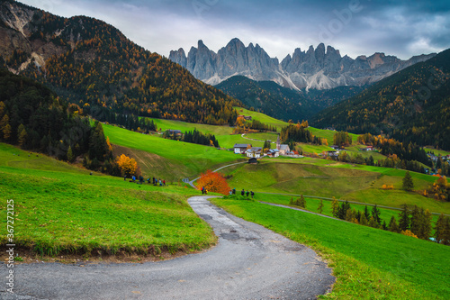 Majestic alpine autumn landscape with spectacular mountains, Dolomites, Italy © janoka82