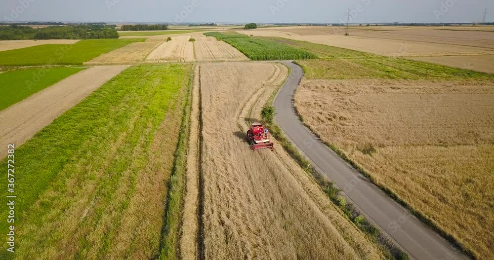 Combine harvester in the field. Sunny day Combine harvester in the field. Sunny day